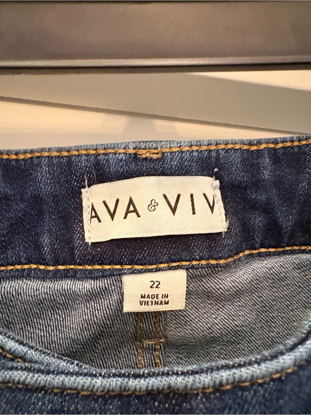 Ava & Viv Size 22 Flare Jeans Plus Size Stretch Dark Wash Denim Wide Leg - Picture 3 of 4